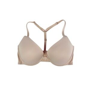 Victoria's Secret PINK Wear Everywhere Push Up Nude Bra Front Clasp T Strap 32DD